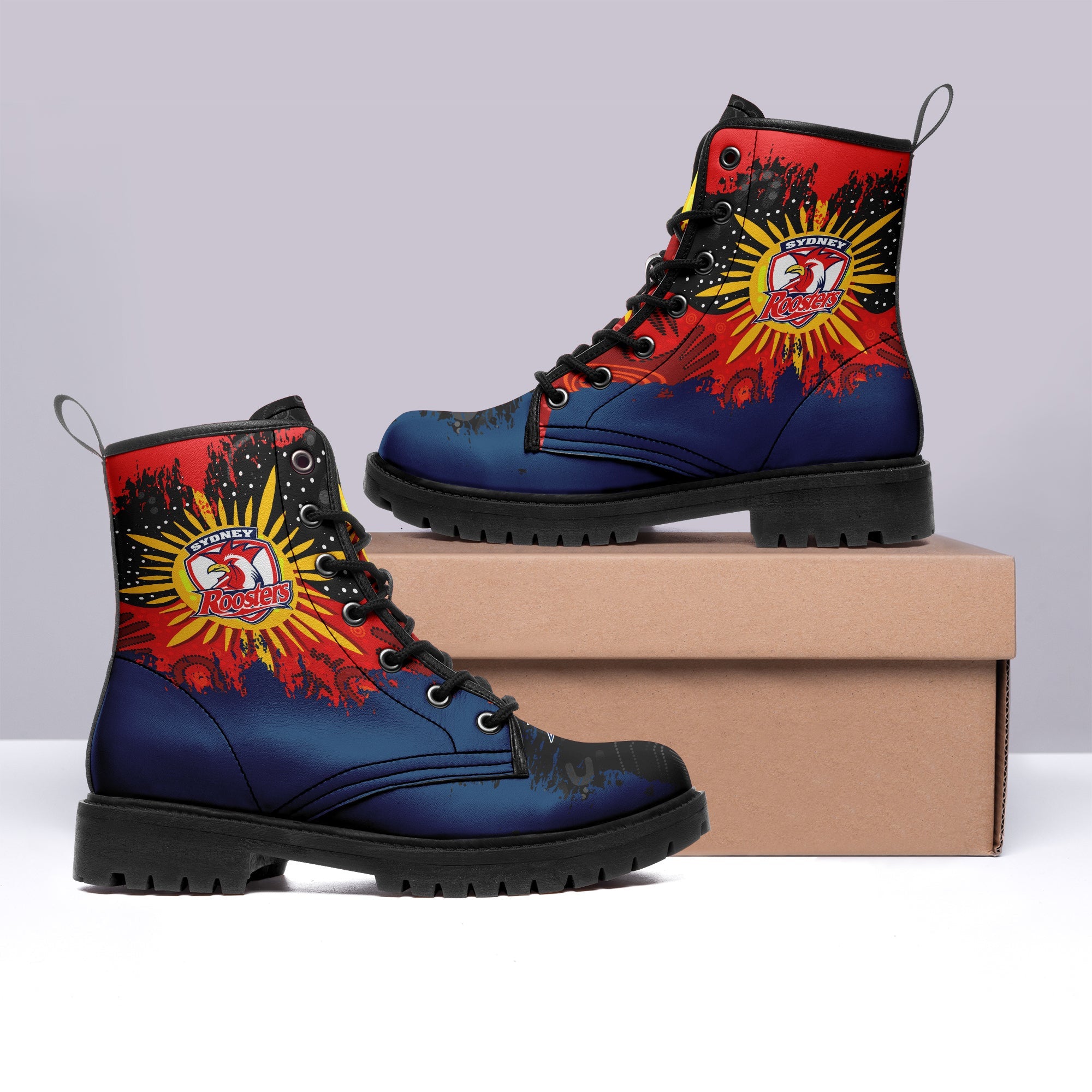 sydney-roosters-leather-boots-australian-aboriginal-flag-sun-painting-art-brush-nrl