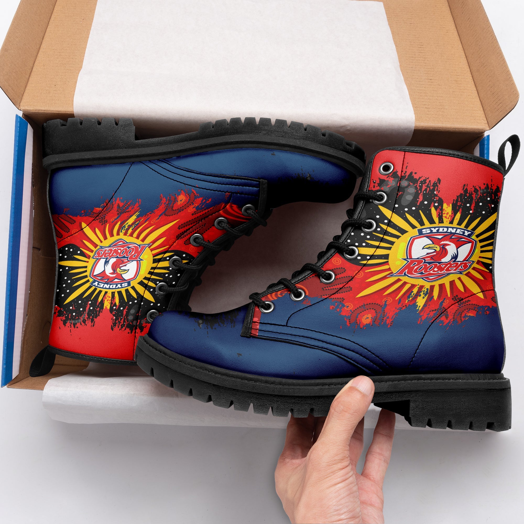 sydney-roosters-leather-boots-australian-aboriginal-flag-sun-painting-art-brush-nrl