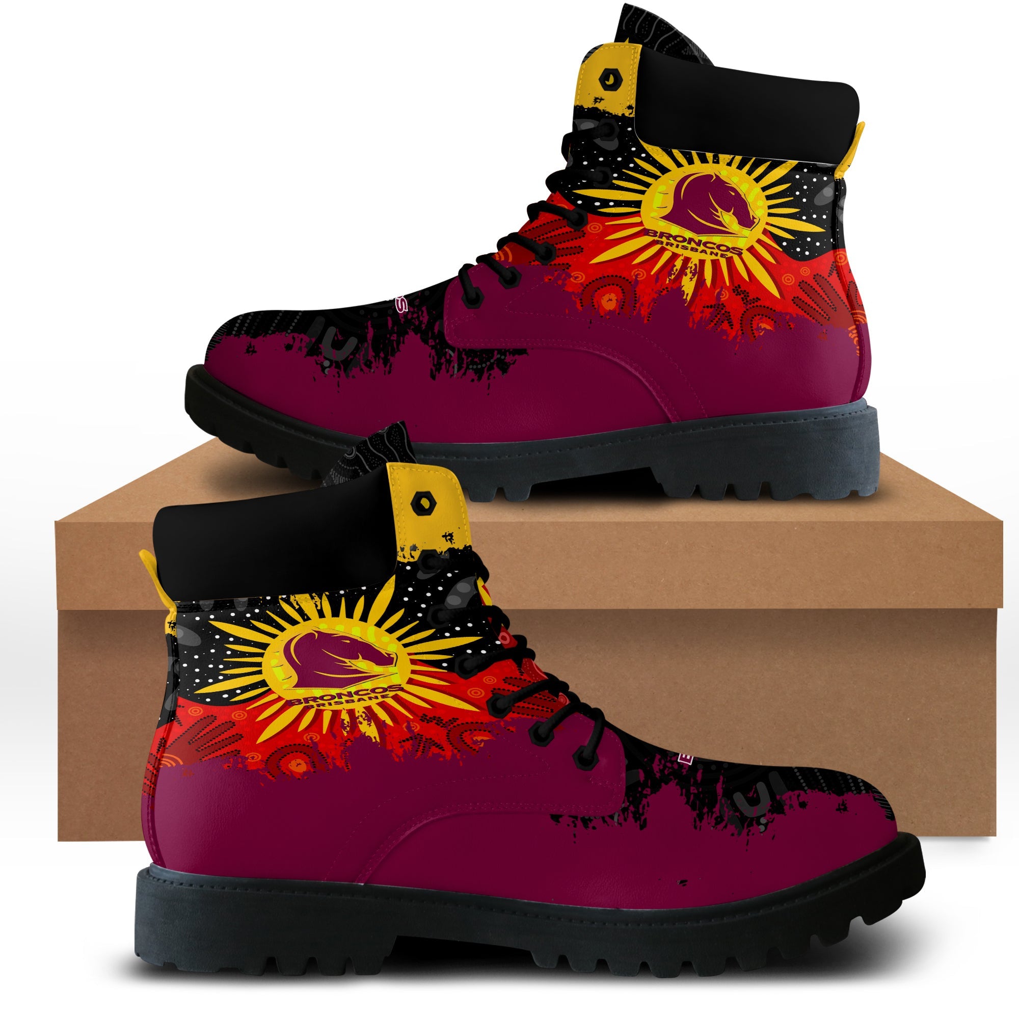 brisbane-broncos-all-season-boots-australian-aboriginal-flag-sun-painting-art-brush-nrl