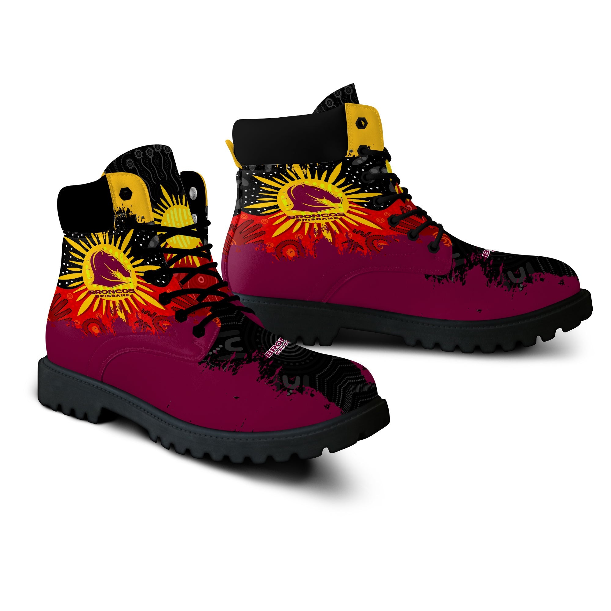 brisbane-broncos-all-season-boots-australian-aboriginal-flag-sun-painting-art-brush-nrl