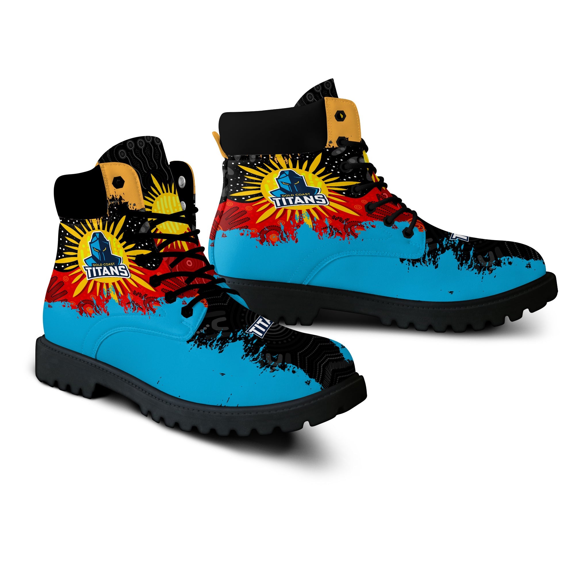 gold-coast-titans-all-season-boots-australian-aboriginal-flag-sun-painting-art-brush-nrl