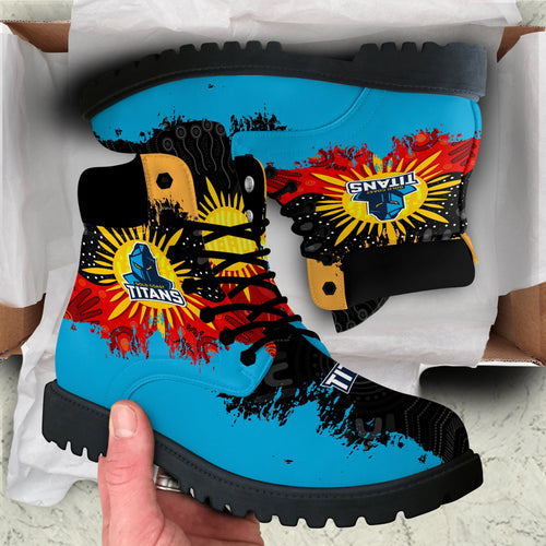 gold-coast-titans-all-season-boots-australian-aboriginal-flag-sun-painting-art-brush-nrl