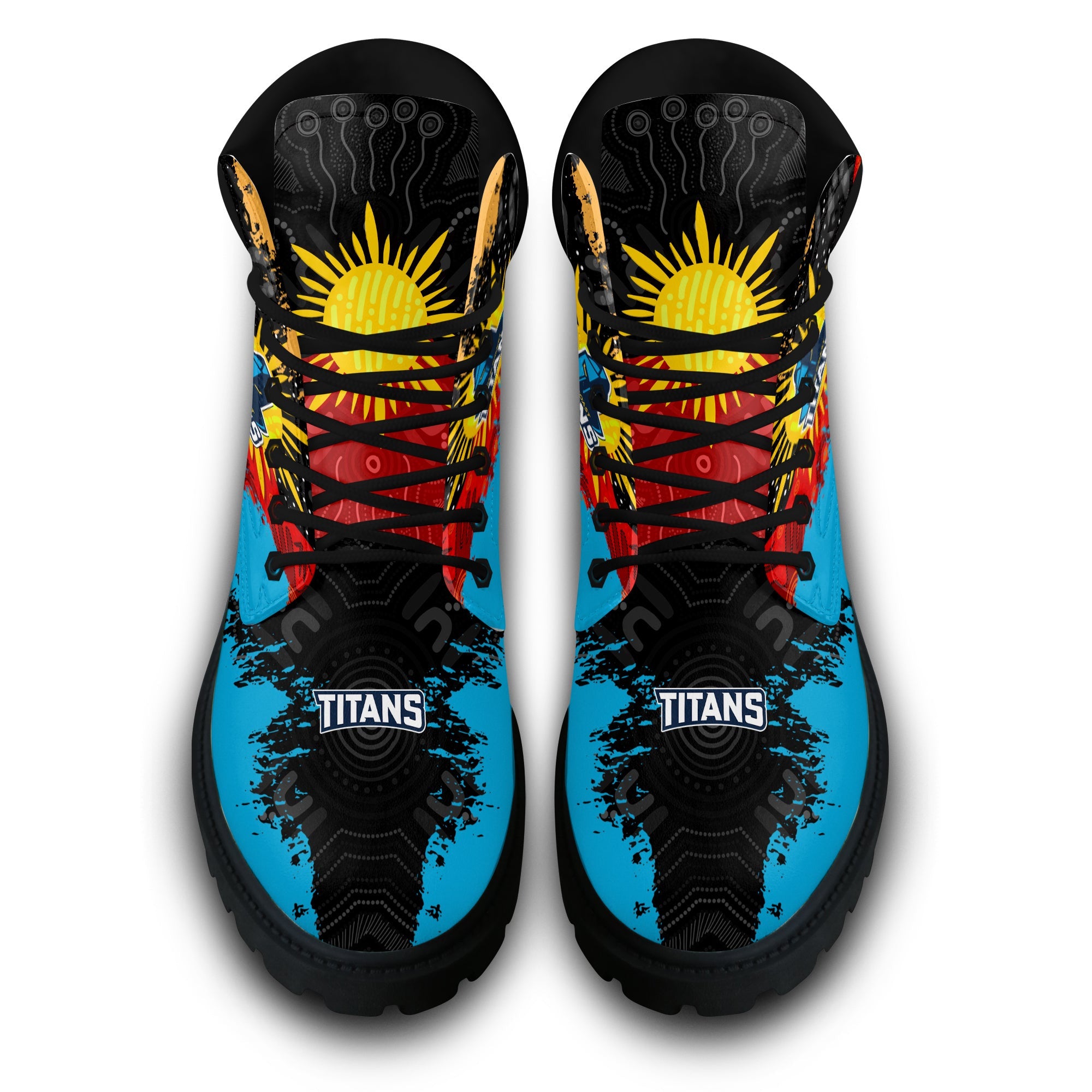 gold-coast-titans-all-season-boots-australian-aboriginal-flag-sun-painting-art-brush-nrl