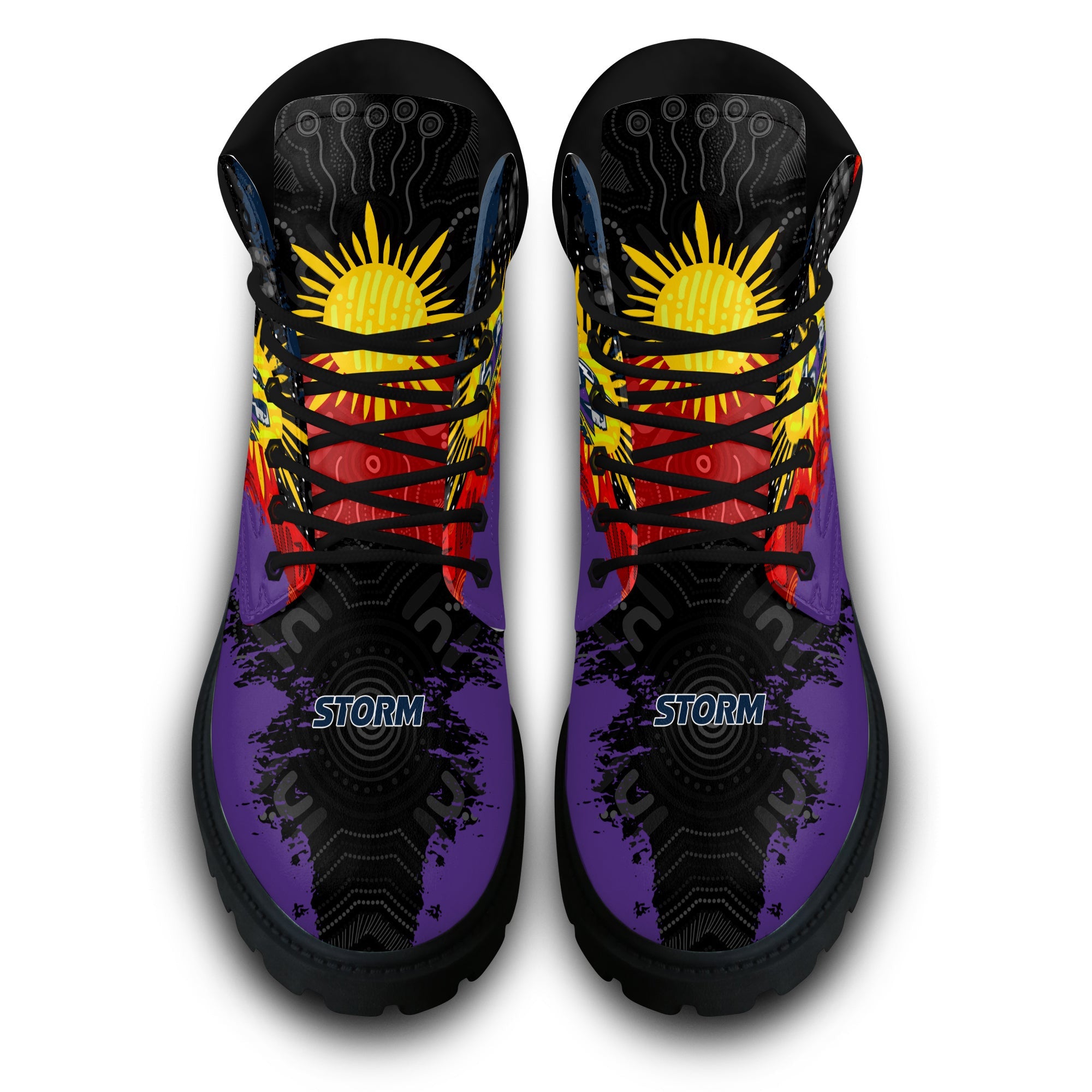 melbourne-storm-all-season-boots-australian-aboriginal-flag-sun-painting-art-brush-nrl