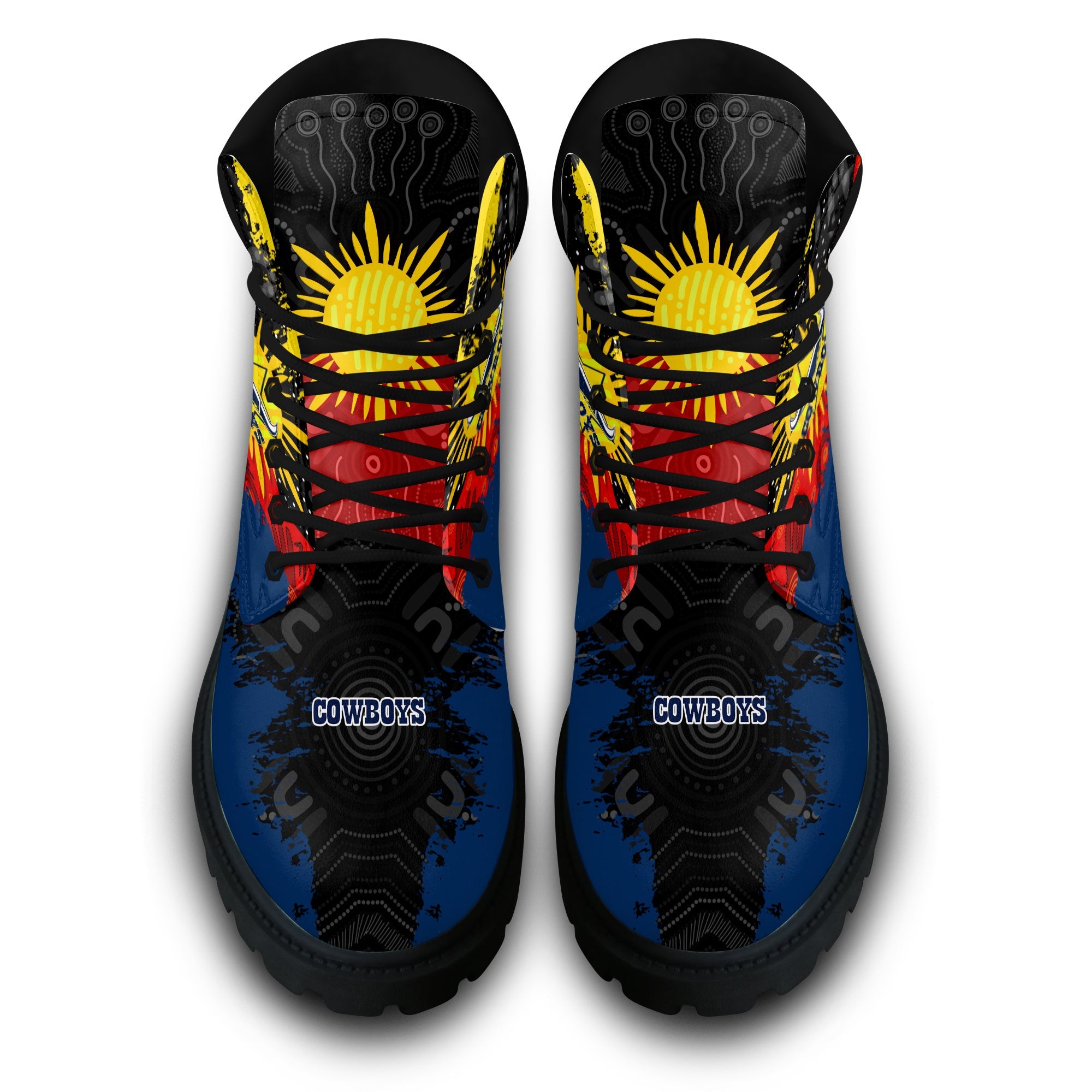north-queensland-cowboys-all-season-boots-australian-aboriginal-flag-sun-painting-art-brush-nrl