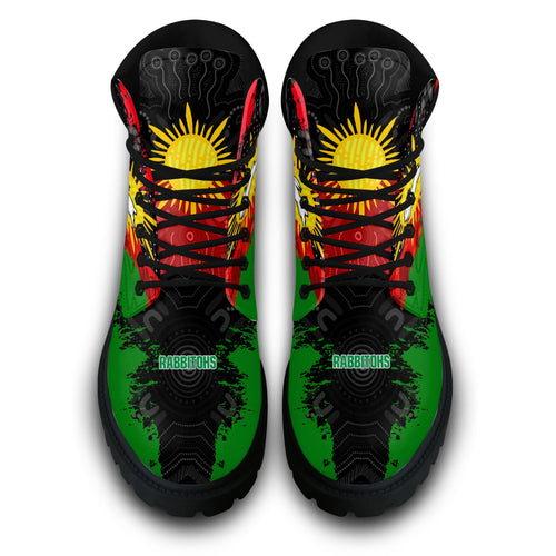 south-sydney-rabbitohs-all-season-boots-australian-aboriginal-flag-sun-painting-art-brush-nrl