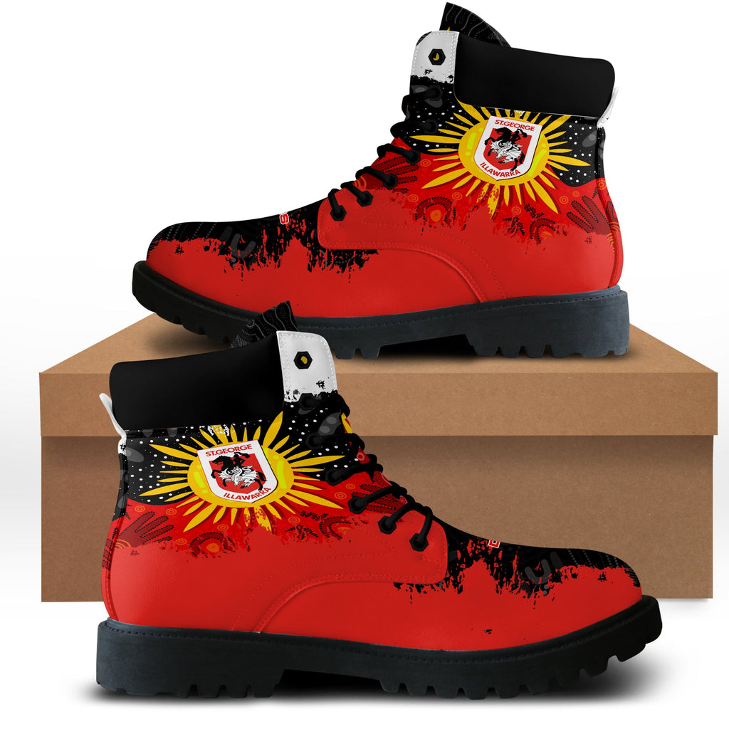 st-george-illawarra-dragons-all-season-boots-australian-aboriginal-flag-sun-painting-art-brush-nrl
