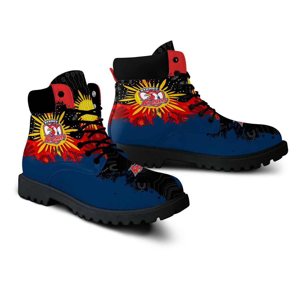 sydney-roosters-all-season-boots-australian-aboriginal-flag-sun-painting-art-brush-nrl