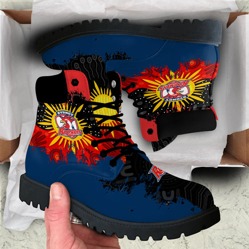 sydney-roosters-all-season-boots-australian-aboriginal-flag-sun-painting-art-brush-nrl