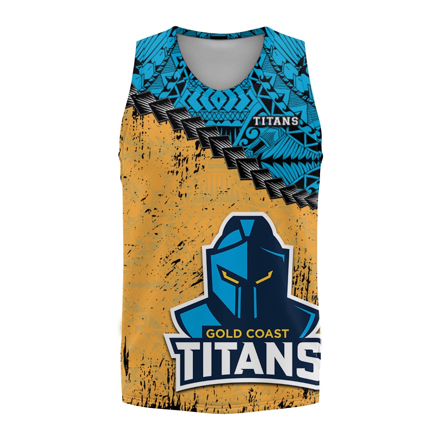 gold-coast-titans-basketball-jersey-grunge-polynesian-tattoo-nrl