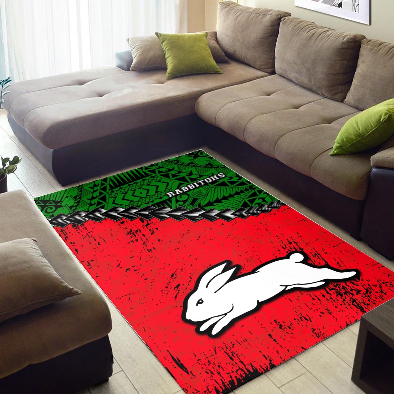 south-sydney-rabbitohs-area-rugs-grunge-polynesian-tattoo-nrl