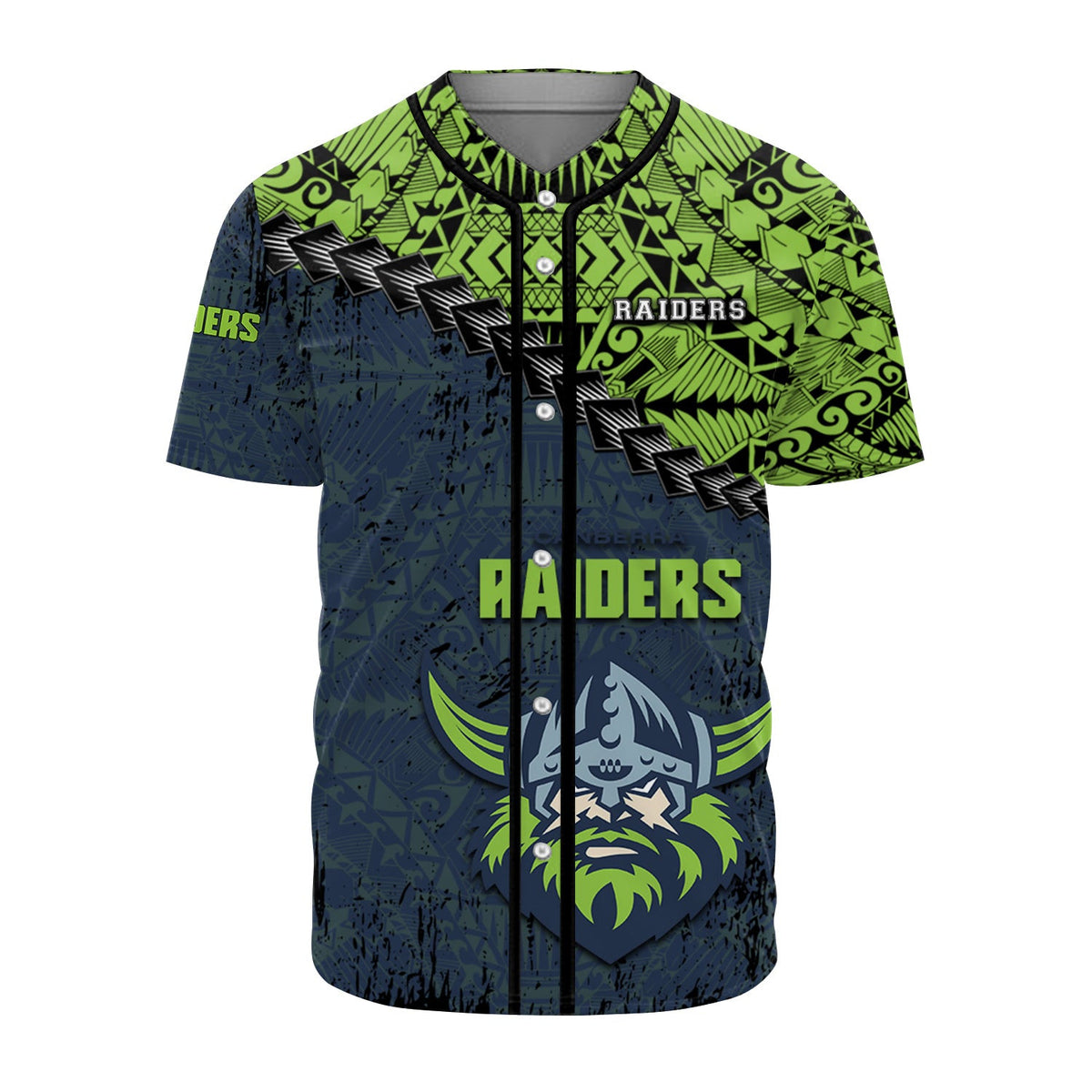 canberra-raiders-baseball-jersey-grunge-polynesian-tattoo-nrl