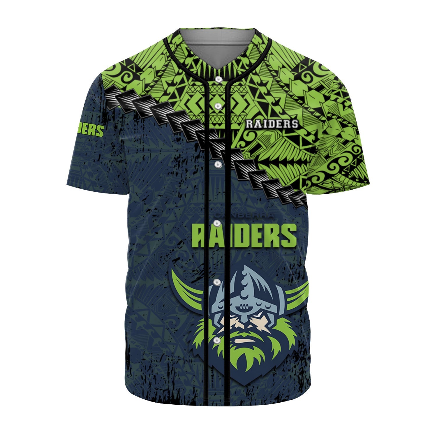 canberra-raiders-baseball-jersey-grunge-polynesian-tattoo-nrl