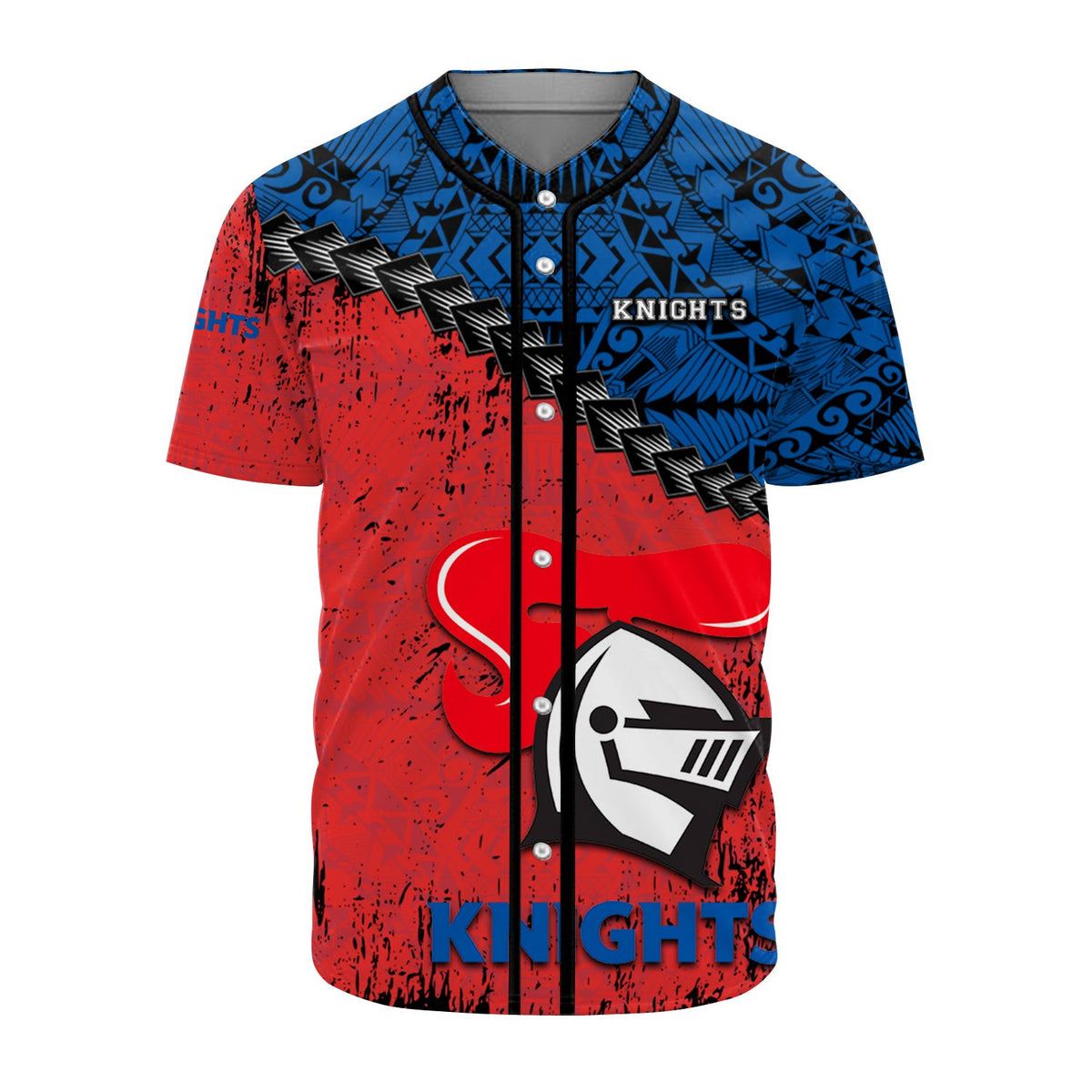 newcastle-knights-baseball-jersey-grunge-polynesian-tattoo-nrl