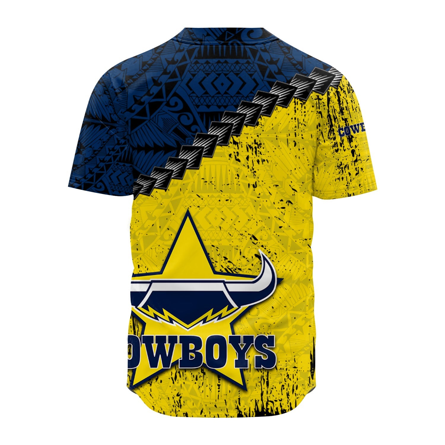north-queensland-cowboys-baseball-jersey-grunge-polynesian-tattoo-nrl
