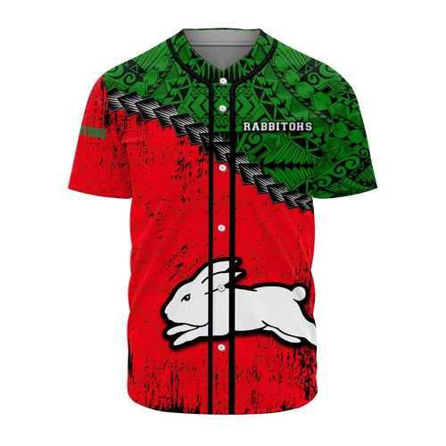 south-sydney-rabbitohs-baseball-jersey-grunge-polynesian-tattoo-nrl
