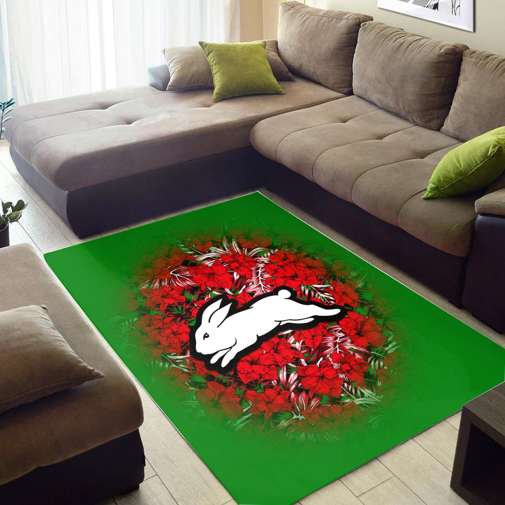south-sydney-rabbitohs-rug-polynesian-hibiscus-tropical-vintage-nrl