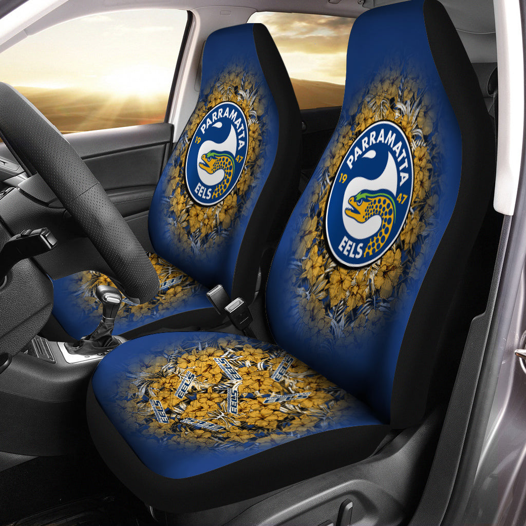 parramatta-eels-car-seat-covers-polynesian-hibiscus-tropical-vintage-nrl