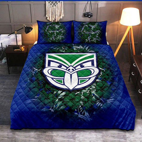 new-zealand-warriors-quilt-bed-set-polynesian-hibiscus-tropical-vintage-nrl