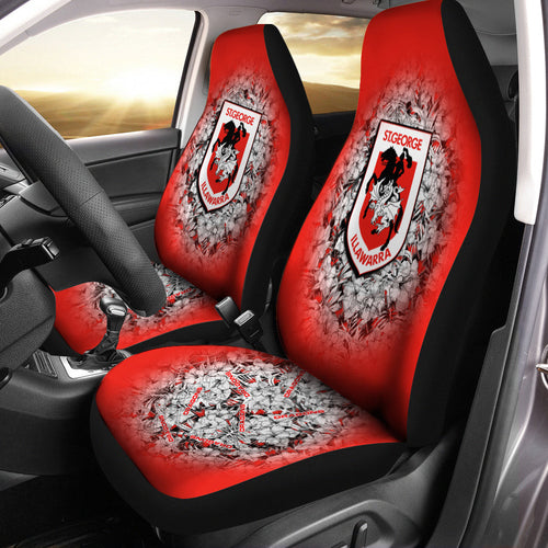 st-george-illawarra-dragons-car-seat-covers-polynesian-hibiscus-tropical-vintage-nrl