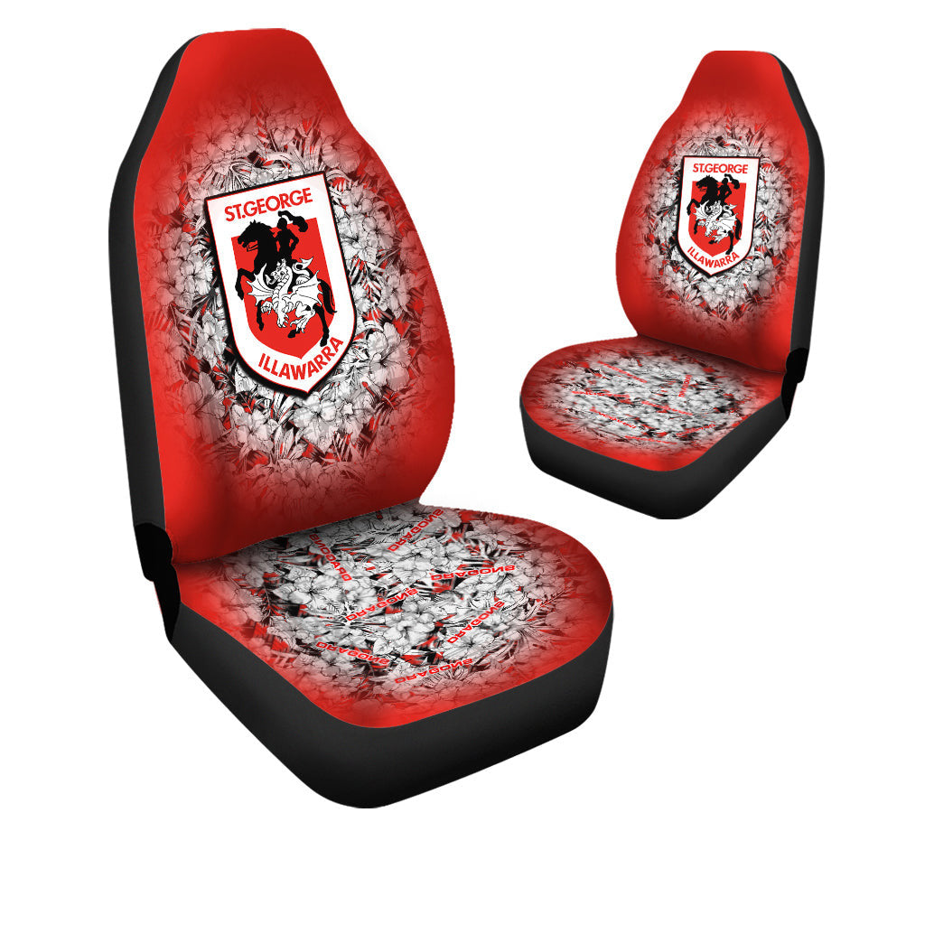 st-george-illawarra-dragons-car-seat-covers-polynesian-hibiscus-tropical-vintage-nrl