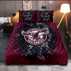 manly-warringah-sea-eagles-quilt-bed-set-polynesian-hibiscus-tropical-vintage-nrl