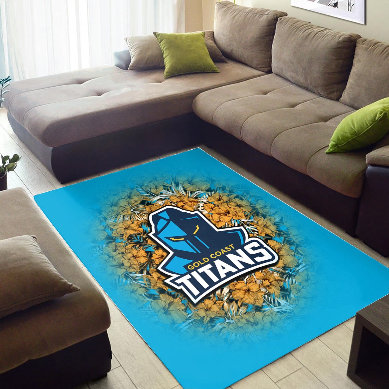 gold-coast-titans-rug-polynesian-hibiscus-tropical-vintage-nrl