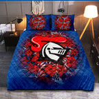 newcastle-knights-quilt-bed-set-polynesian-hibiscus-tropical-vintage-nrl