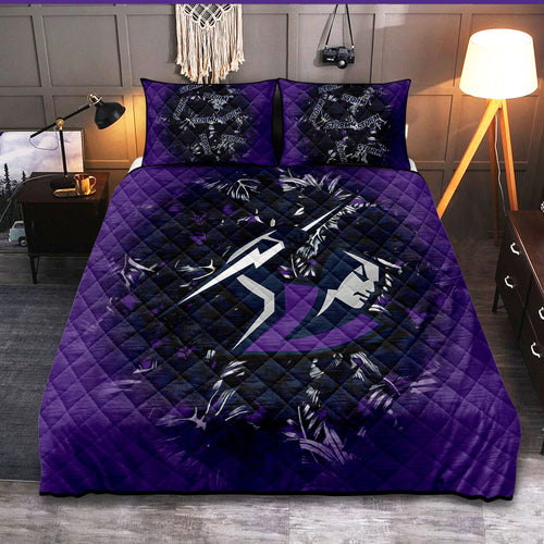 melbourne-storm-quilt-bed-set-polynesian-hibiscus-tropical-vintage-nrl