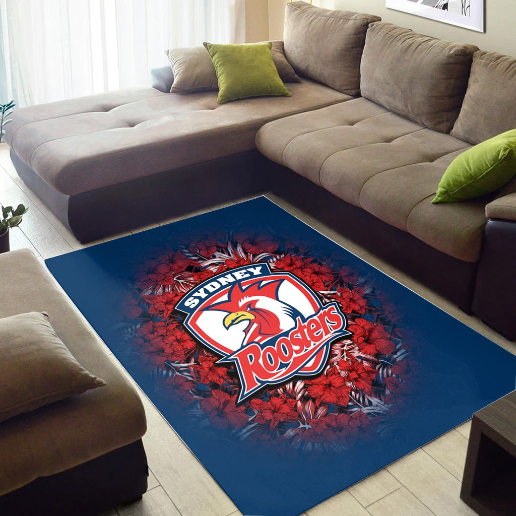 sydney-roosters-rug-polynesian-hibiscus-tropical-vintage-nrl