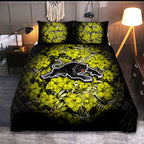 penrith-panthers-quilt-bed-set-polynesian-hibiscus-tropical-vintage-nrl