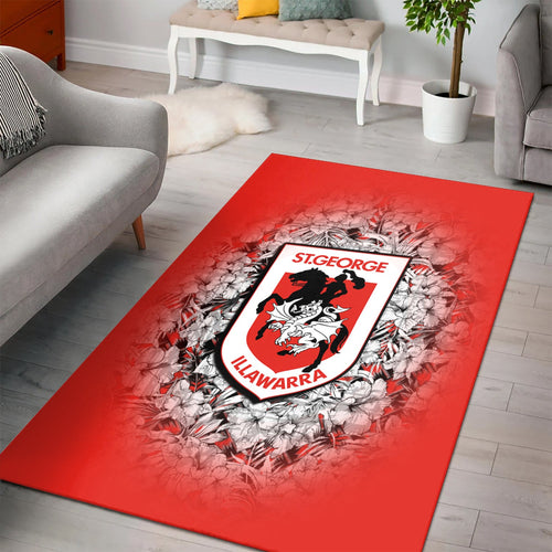 st-george-illawarra-dragons-rug-polynesian-hibiscus-tropical-vintage-nrl