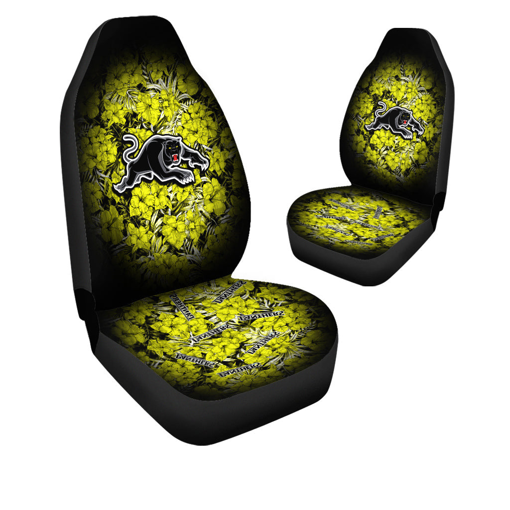 penrith-panthers-car-seat-covers-polynesian-hibiscus-tropical-vintage-nrl