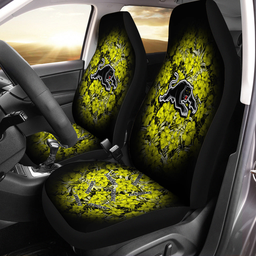 penrith-panthers-car-seat-covers-polynesian-hibiscus-tropical-vintage-nrl