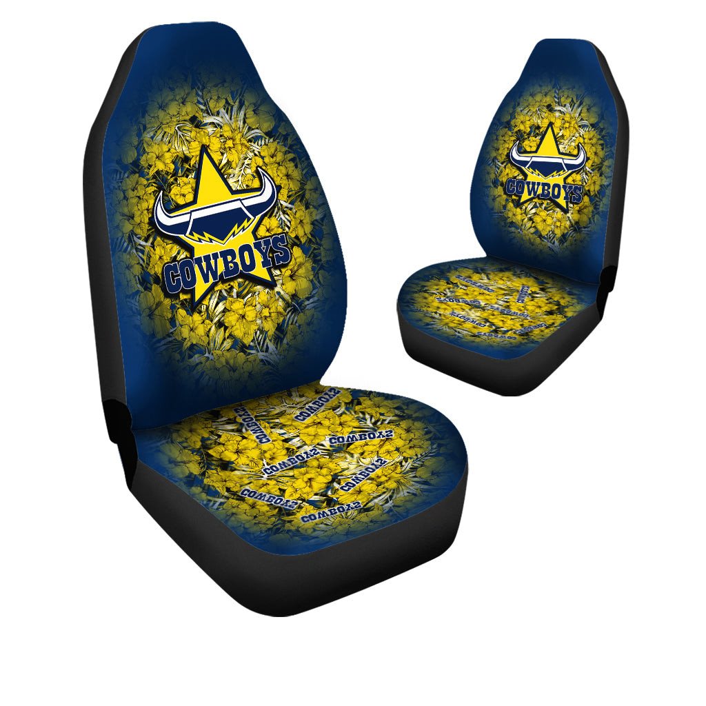 north-queensland-cowboys-car-seat-covers-polynesian-hibiscus-tropical-vintage-nrl