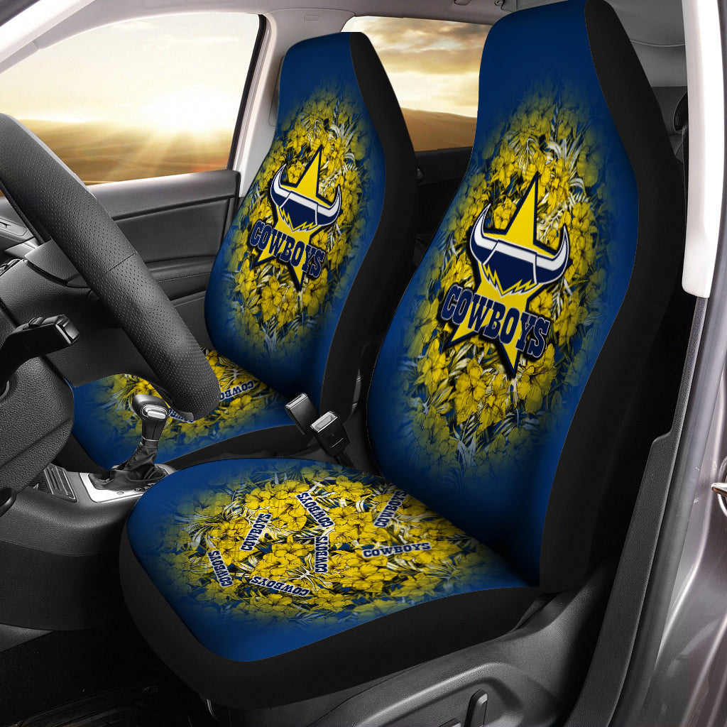 north-queensland-cowboys-car-seat-covers-polynesian-hibiscus-tropical-vintage-nrl