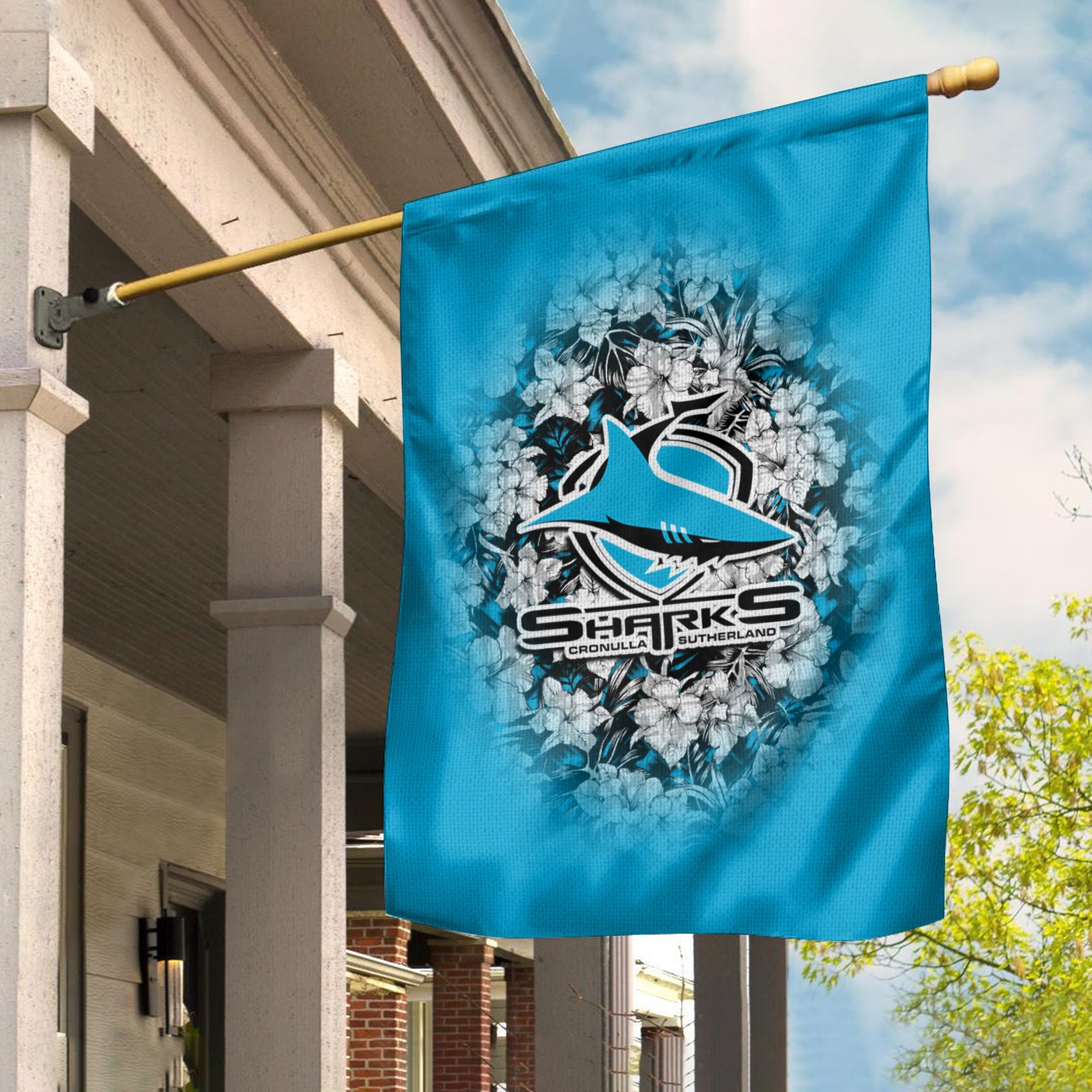 cronulla-sutherland-sharks-flag-polynesian-hibiscus-tropical-vintage-nrl