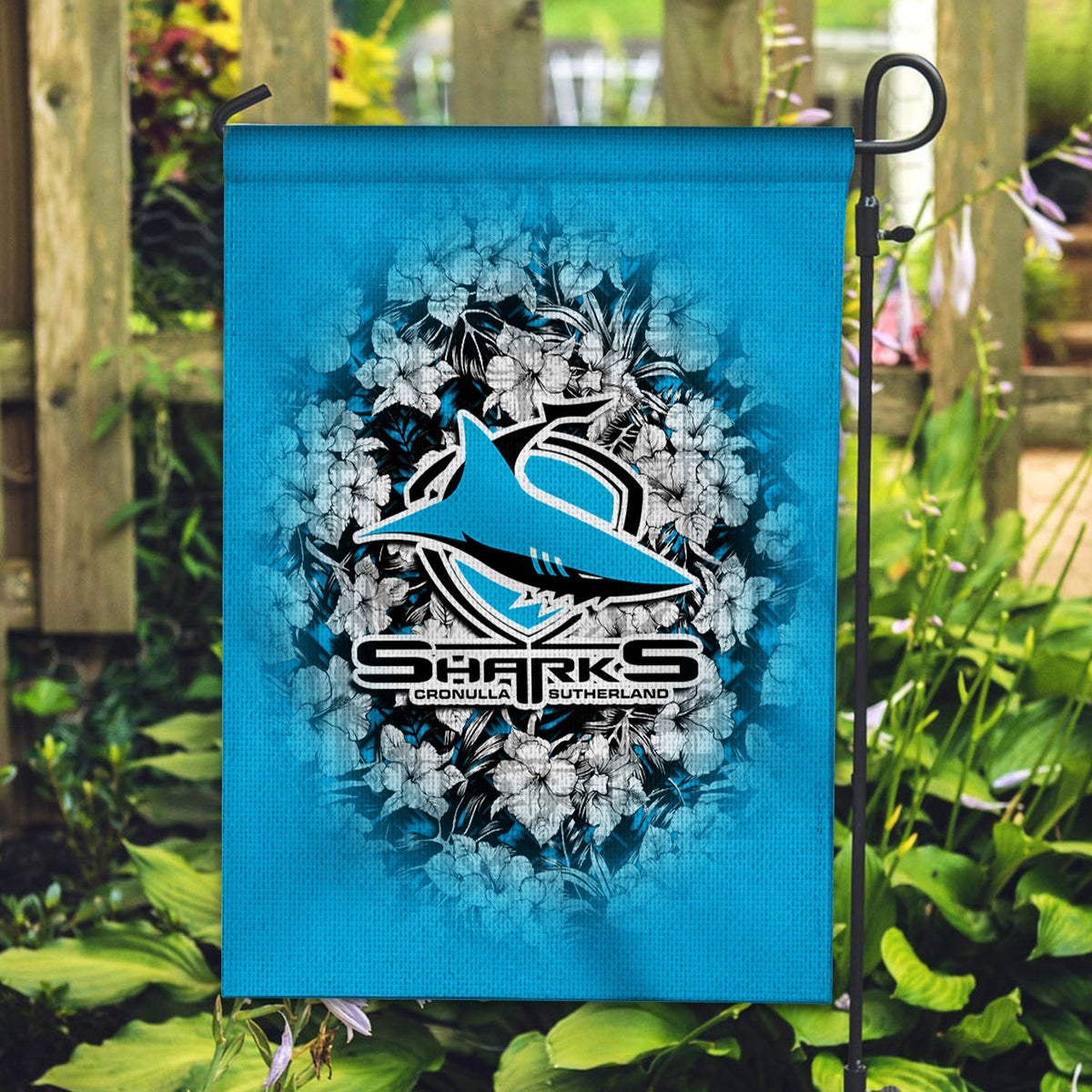 cronulla-sutherland-sharks-flag-polynesian-hibiscus-tropical-vintage-nrl