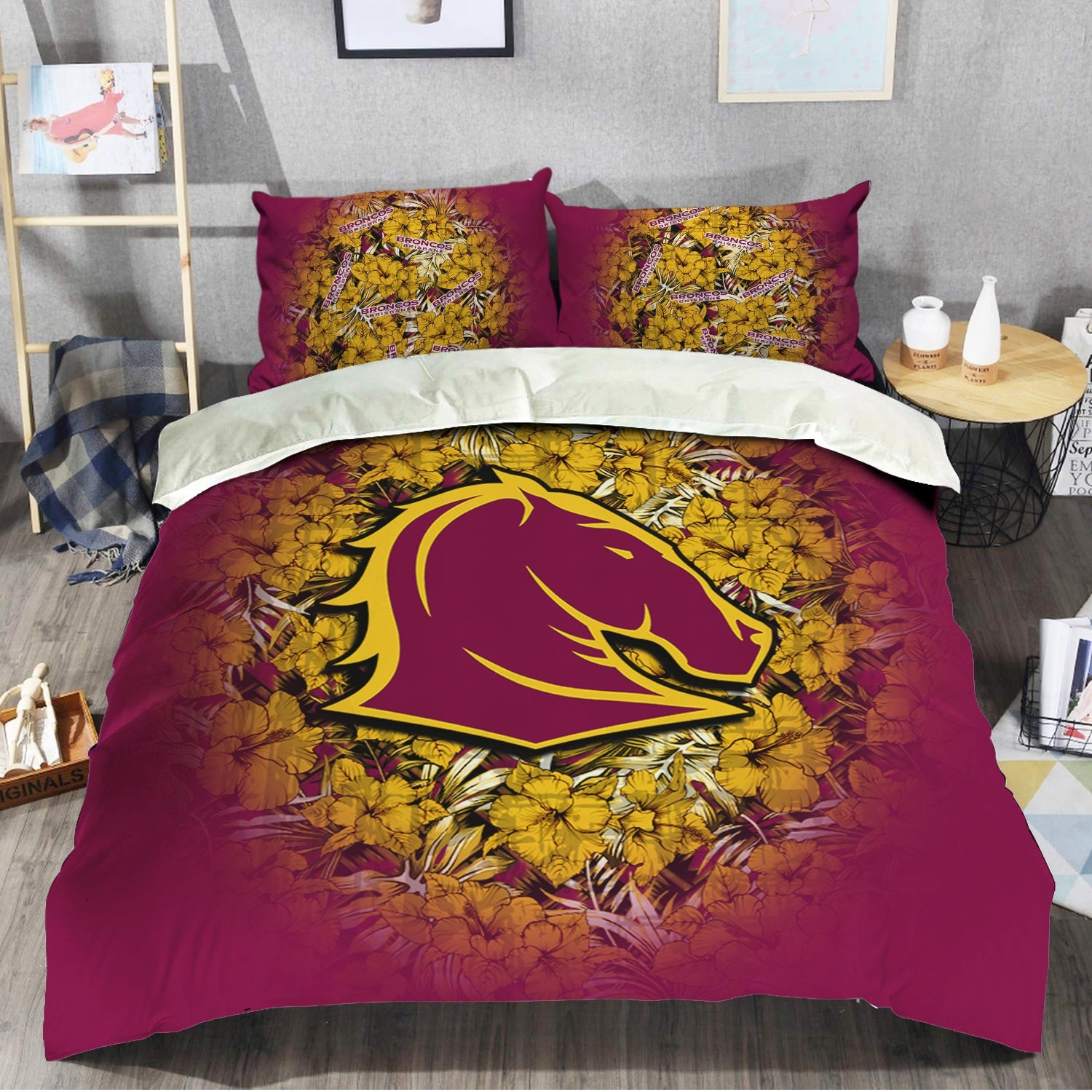 brisbane-broncos-bedding-set-polynesian-hibiscus-tropical-vintage-nrl