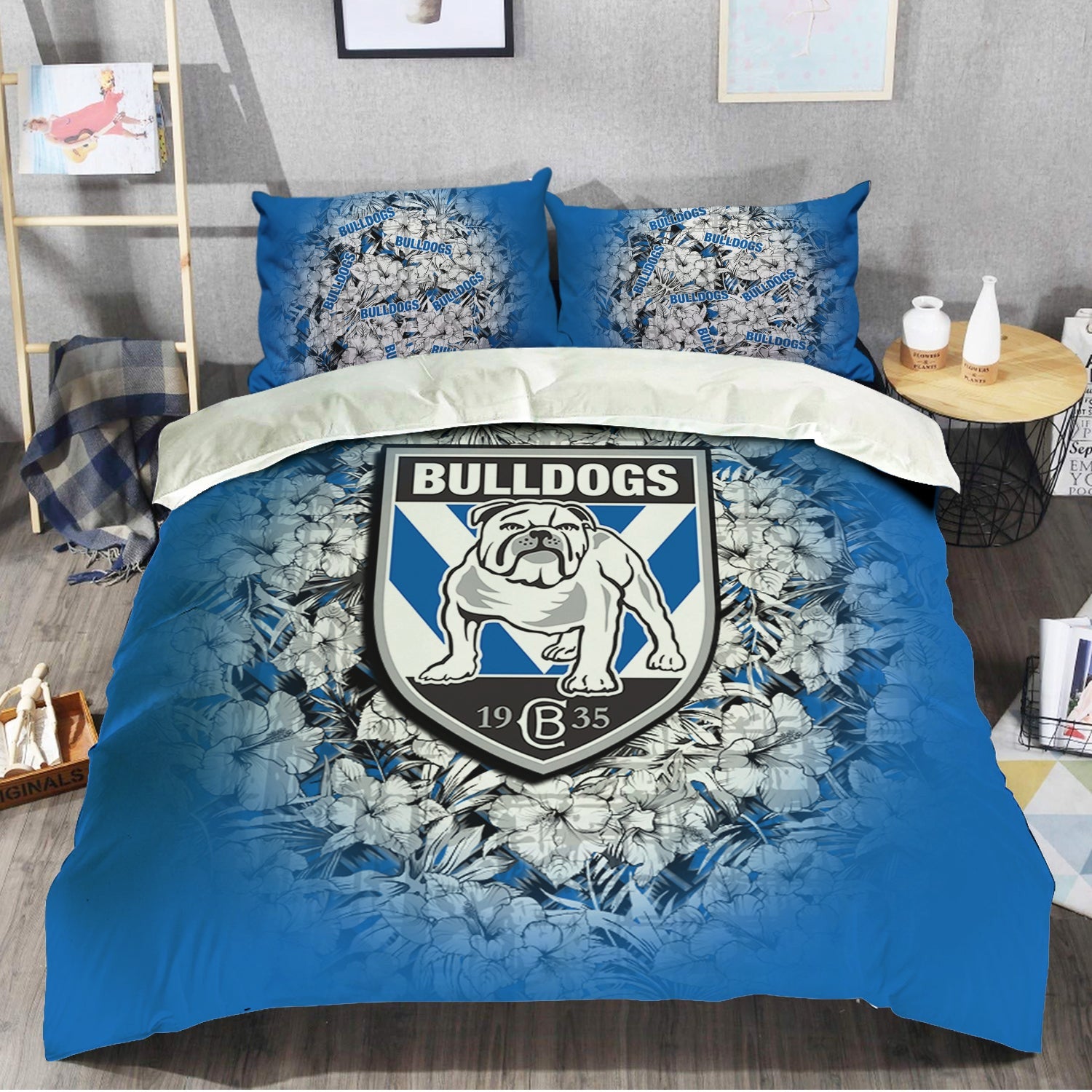 canterbury-bankstown-bulldogs-bedding-set-polynesian-hibiscus-tropical-vintage-nrl