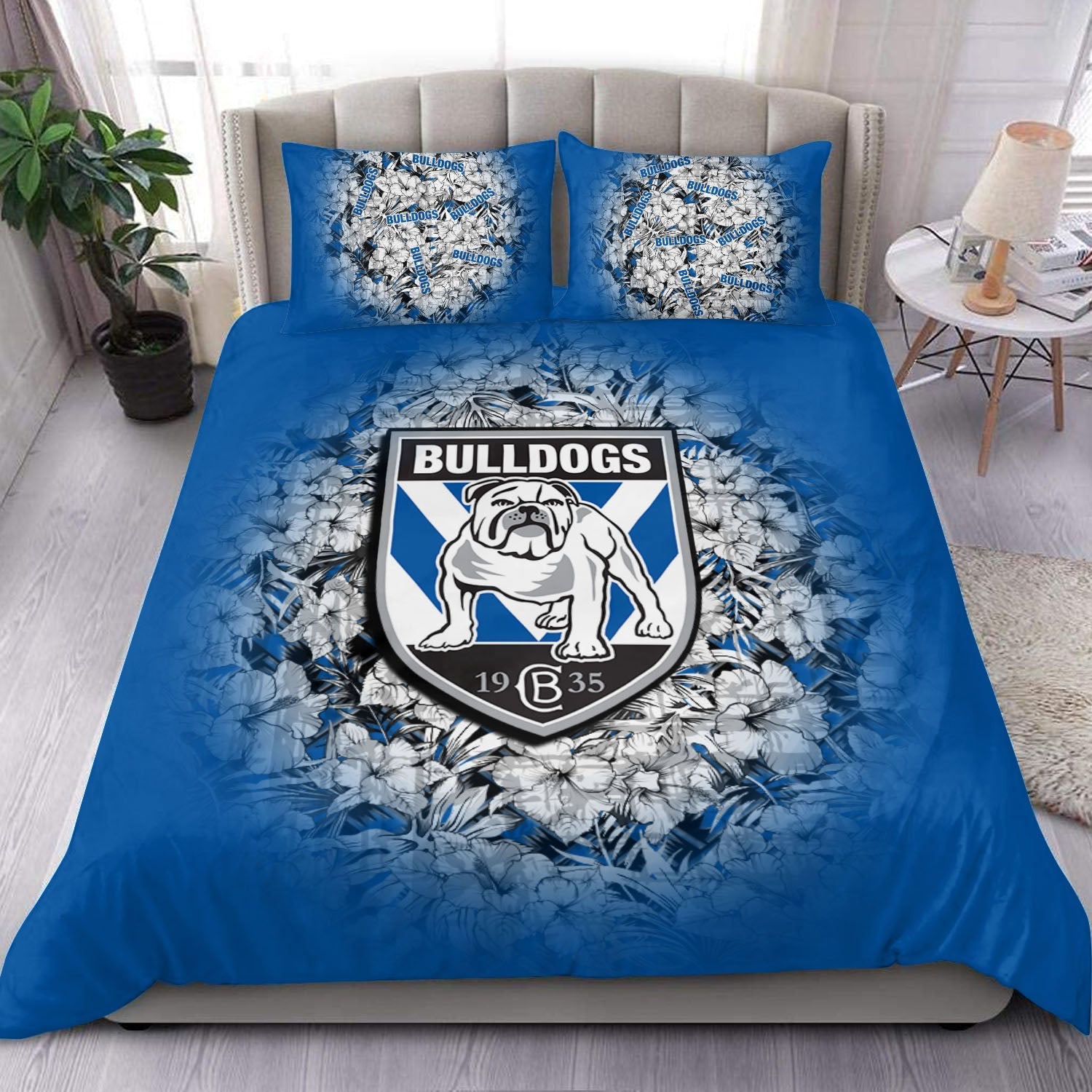 canterbury-bankstown-bulldogs-bedding-set-polynesian-hibiscus-tropical-vintage-nrl