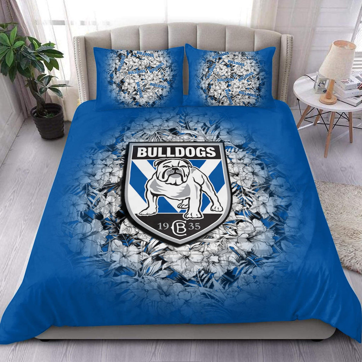 canterbury-bankstown-bulldogs-bedding-set-polynesian-hibiscus-tropical-vintage-nrl