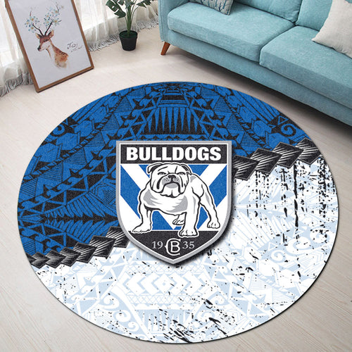 canterbury-bankstown-bulldogs-round-rug-grunge-polynesian-tattoo-nrl