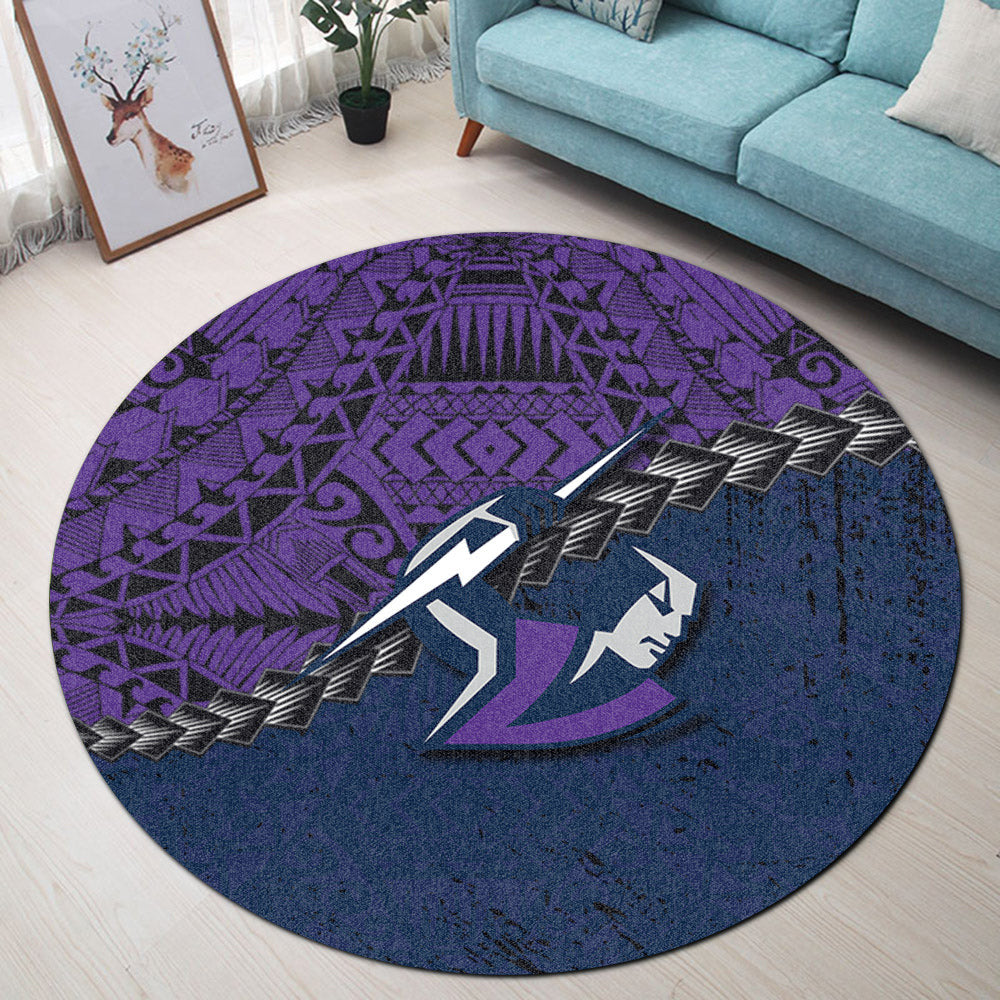 melbourne-storm-round-rug-grunge-polynesian-tattoo-nrl