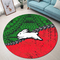 south-sydney-rabbitohs-round-rug-grunge-polynesian-tattoo-nrl