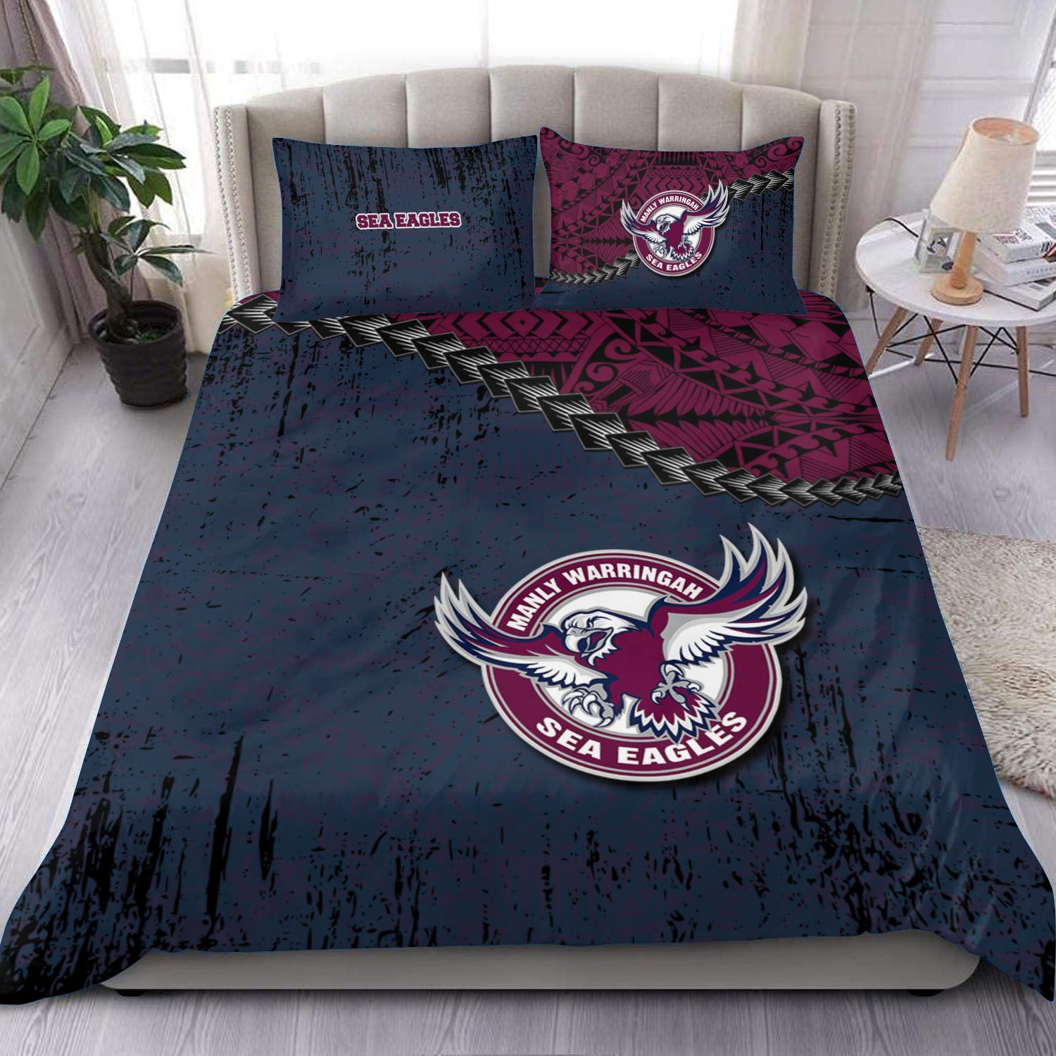 manly-warringah-sea-eagles-bedding-set-grunge-polynesian-tattoo-nrl