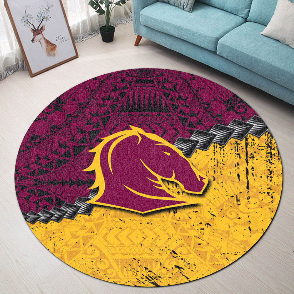 brisbane-broncos-round-rug-grunge-polynesian-tattoo-nrl