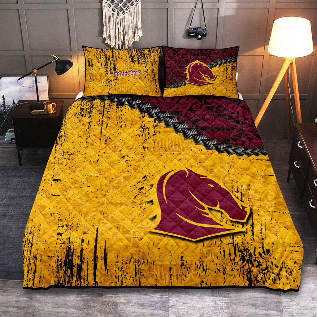brisbane-broncos-quilt-bed-set-grunge-polynesian-tattoo-nrl
