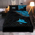 cronulla-sutherland-sharks-quilt-bed-set-grunge-polynesian-tattoo-nrl