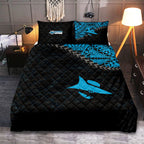 cronulla-sutherland-sharks-quilt-bed-set-grunge-polynesian-tattoo-nrl